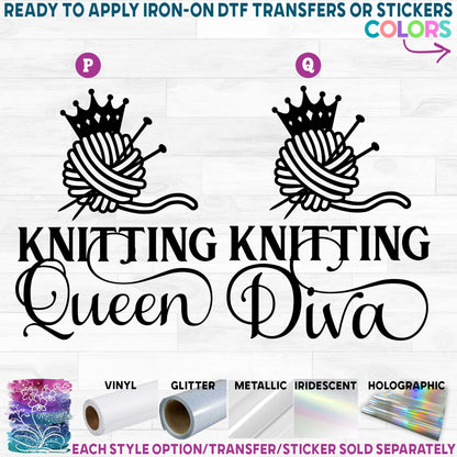 (s190-2) Knitting Diva Queen