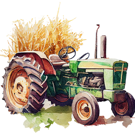 (191-01-1U) Watercolor Tractor