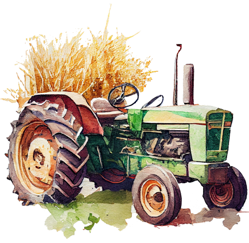 (191-01-1U) Watercolor Tractor