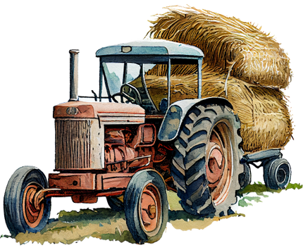 (191-01-1V) Watercolor Tractor