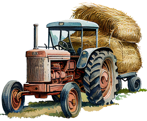 (191-01-1V) Watercolor Tractor
