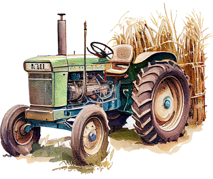 (191-01-1X) Watercolor Tractor