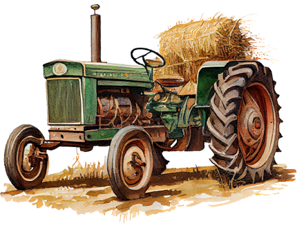 (191-01-1Y) Watercolor Tractor