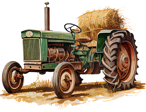 (191-01-1Y) Watercolor Tractor
