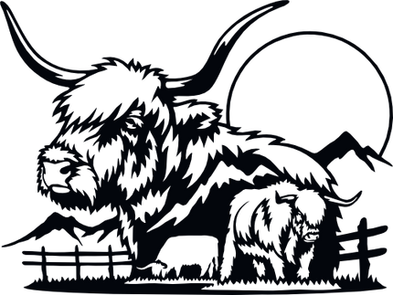 (s192-A2) Cow Farm Scene Double Exposure