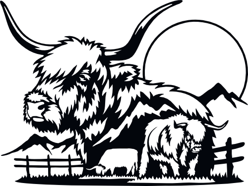 (s192-A2) Cow Farm Scene Double Exposure