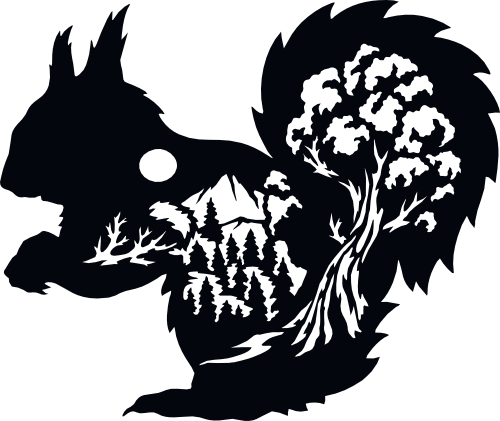 (s192-F2) Squirrel Double Exposure