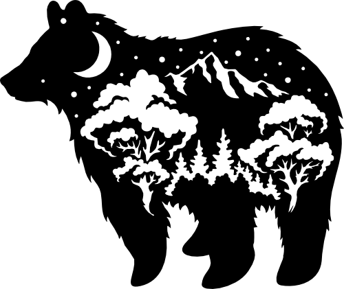 (s192-F3) Bear Double Exposure