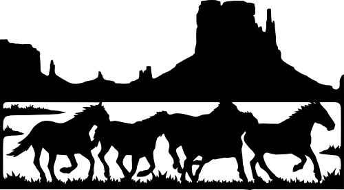 (192-3G) Horse Horses Desert Mountains Double Exposure