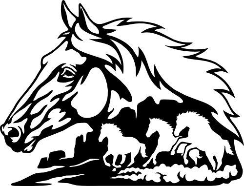 (s192-G) Horse Horses Double Exposure