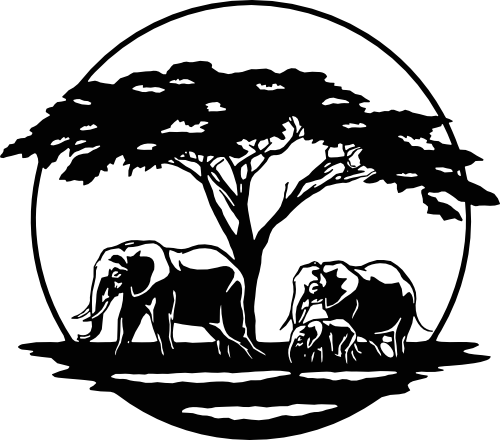 (s192-I2) Elephant Safari Double Exposure