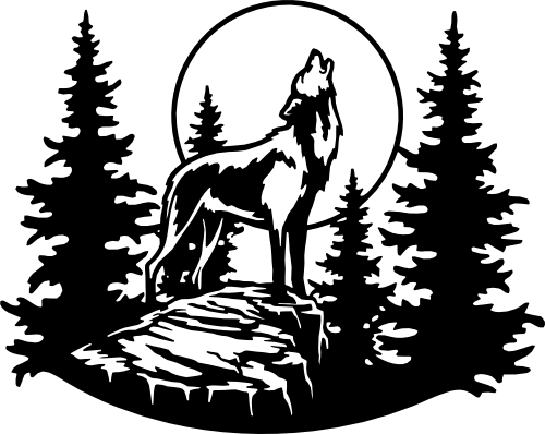 (s192-J2) Wolf Double Exposure