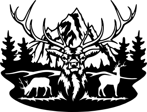 (s192-Q) Deer Buck Double Exposure