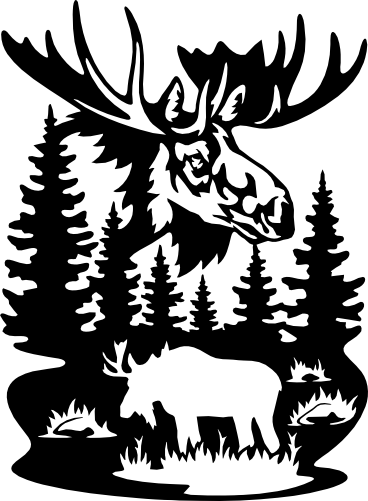 (s192-R2) Moose Double Exposure