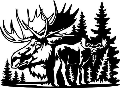 (s192-R) Moose Double Exposure