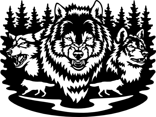 (s192-T) Wolf Double Exposure