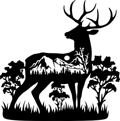 (s192-W2) Deer Double Exposure