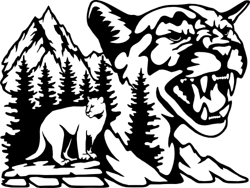 (s192-W) Cougar Puma Mountain Lion Double Exposure