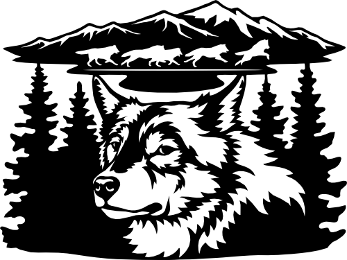 (s192-Y2) Wolf Double Exposure