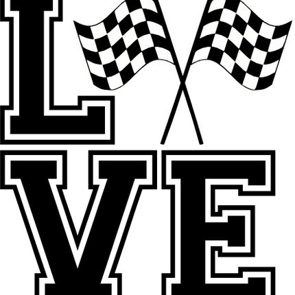 (193-01-E) Stacked Love Checkered Flags
