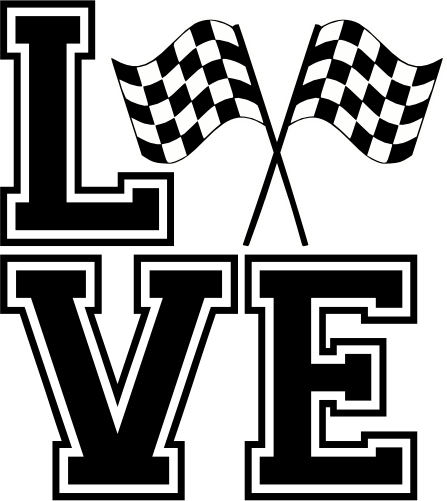 (s193-2) Stacked Love Checkered Flags