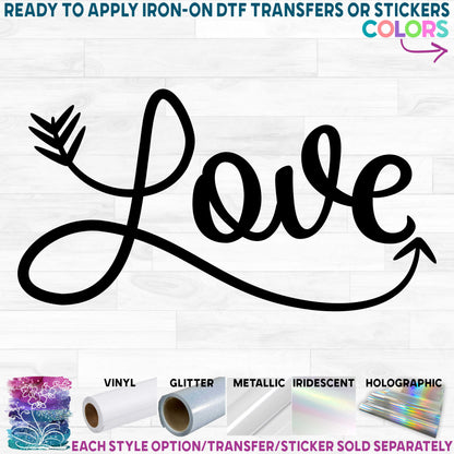 (s194-D) Arrow Love Printed Heat Transfer or Sticker