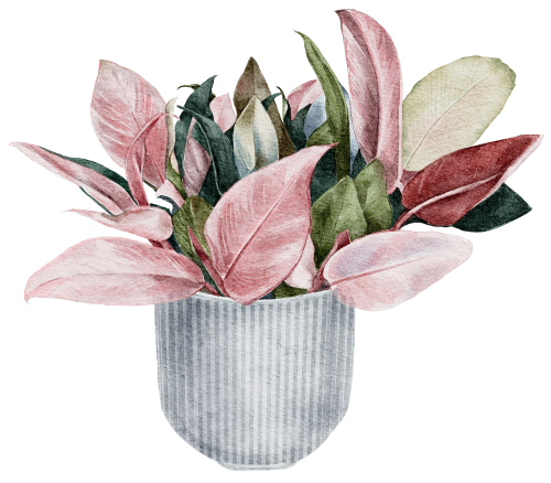 (196-01) Watercolor Houseplants Plants