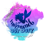(198-10-B) Mermaid Off Duty Purple Blue Watercolor