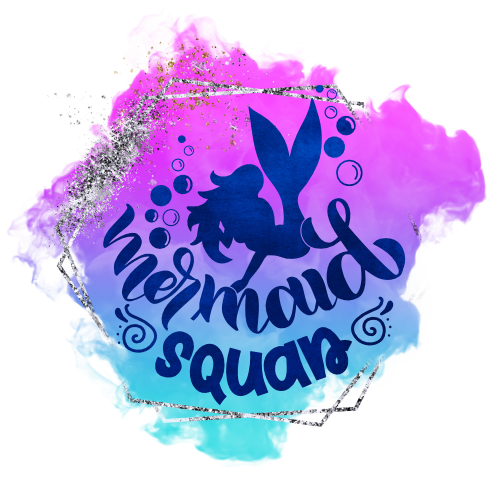 (s198-10-G Mermaid Squad Purple Blue Watercolor