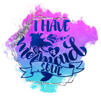 (198-10-J) I Have a Mermaid Soul Purple Blue Watercolor