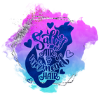 (198-10-L) Salty Air & Mermaid Hair Purple Blue Watercolor