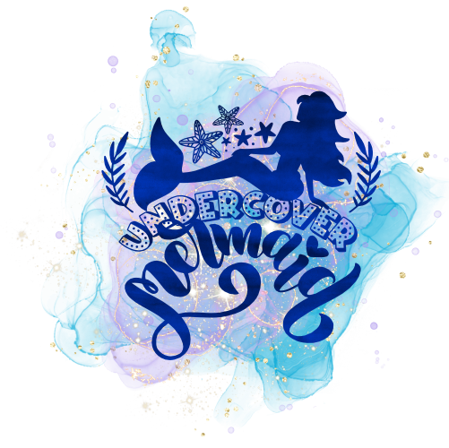 (s198-10-M) Undercover Mermaid Purple Blue Watercolor
