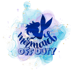 (198-10-B) Mermaid Off Duty Purple Blue Watercolor