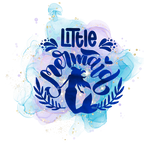 (198-10-I) Little Mermaid Purple Blue Watercolor