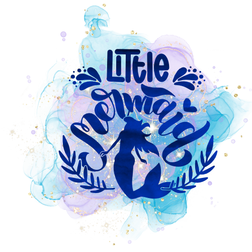 (s198-10-I) Little Mermaid Purple Blue Watercolor