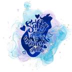 (198-10-L) Salty Air & Mermaid Hair Purple Blue Watercolor
