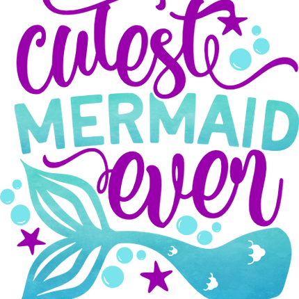 (198-05-E) Cutest Mermaid Ever Purple Watercolor