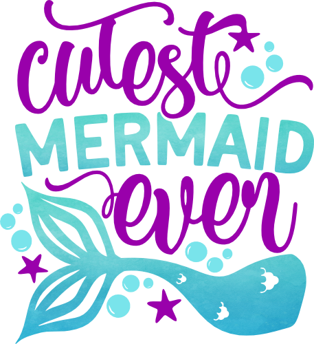 (s198-5E) Cutest Mermaid Ever Purple Watercolor