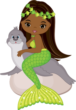 (198-06) African American Mermaid Seal