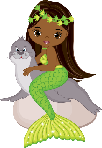 (198-06) African American Mermaid Seal