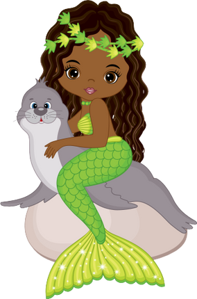 (198-06) African American Mermaid Seal