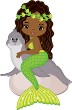 (198-06) African American Mermaid Seal