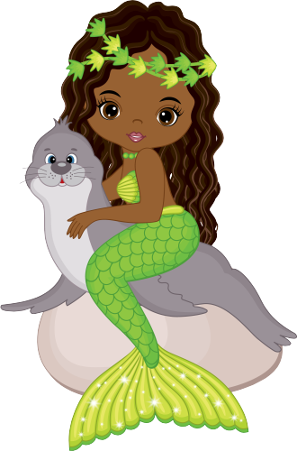 (198-06) African American Mermaid Seal