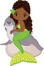 (198-06) African American Mermaid Seal