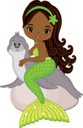(198-06) African American Mermaid Seal