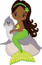 (198-06) African American Mermaid Seal