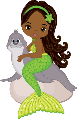 (198-06) African American Mermaid Seal