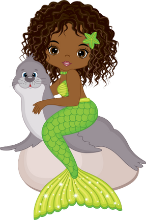 (198-06) African American Mermaid Seal