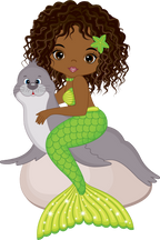 (198-06) African American Mermaid Seal