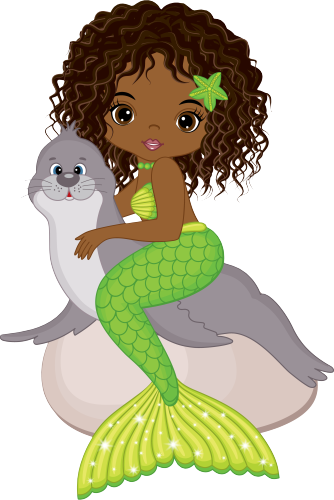 (198-06) African American Mermaid Seal